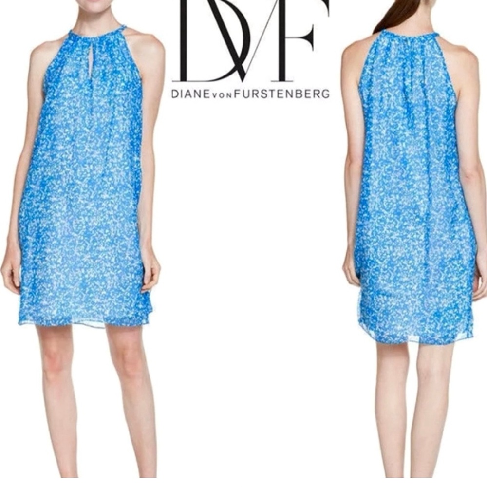 EUC SZ 0 Diane Von Furstenberg Silk Lainey Fleck Swing Dress